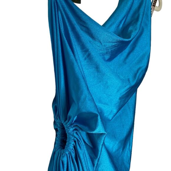 Revolve Greek Goddess Baobab Swim Coverup One Shoulder Nikka Dress Blue Size XS - Picture 7 of 13